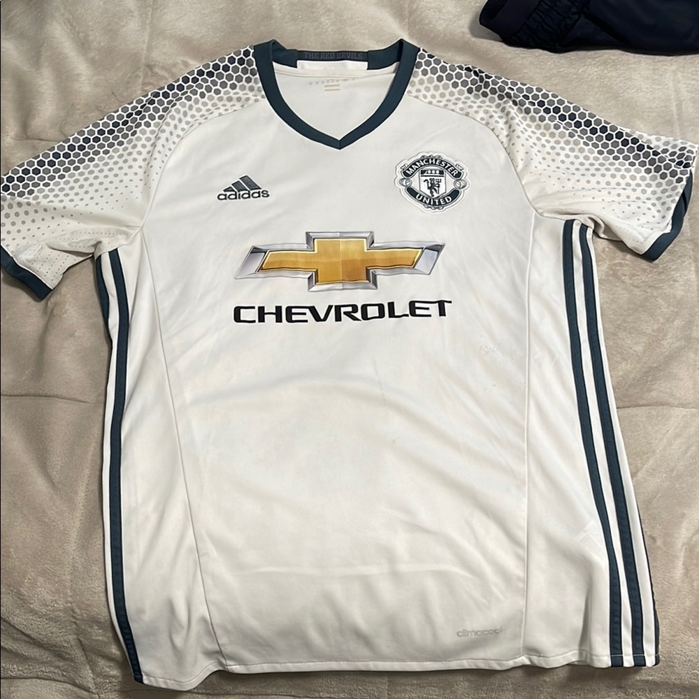 Adidas White and Gray Soccer Jersey with Club Crest
